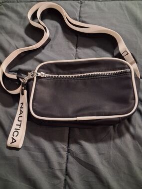 Nautica Black Crossbody Bag with Cream Trim Ladies